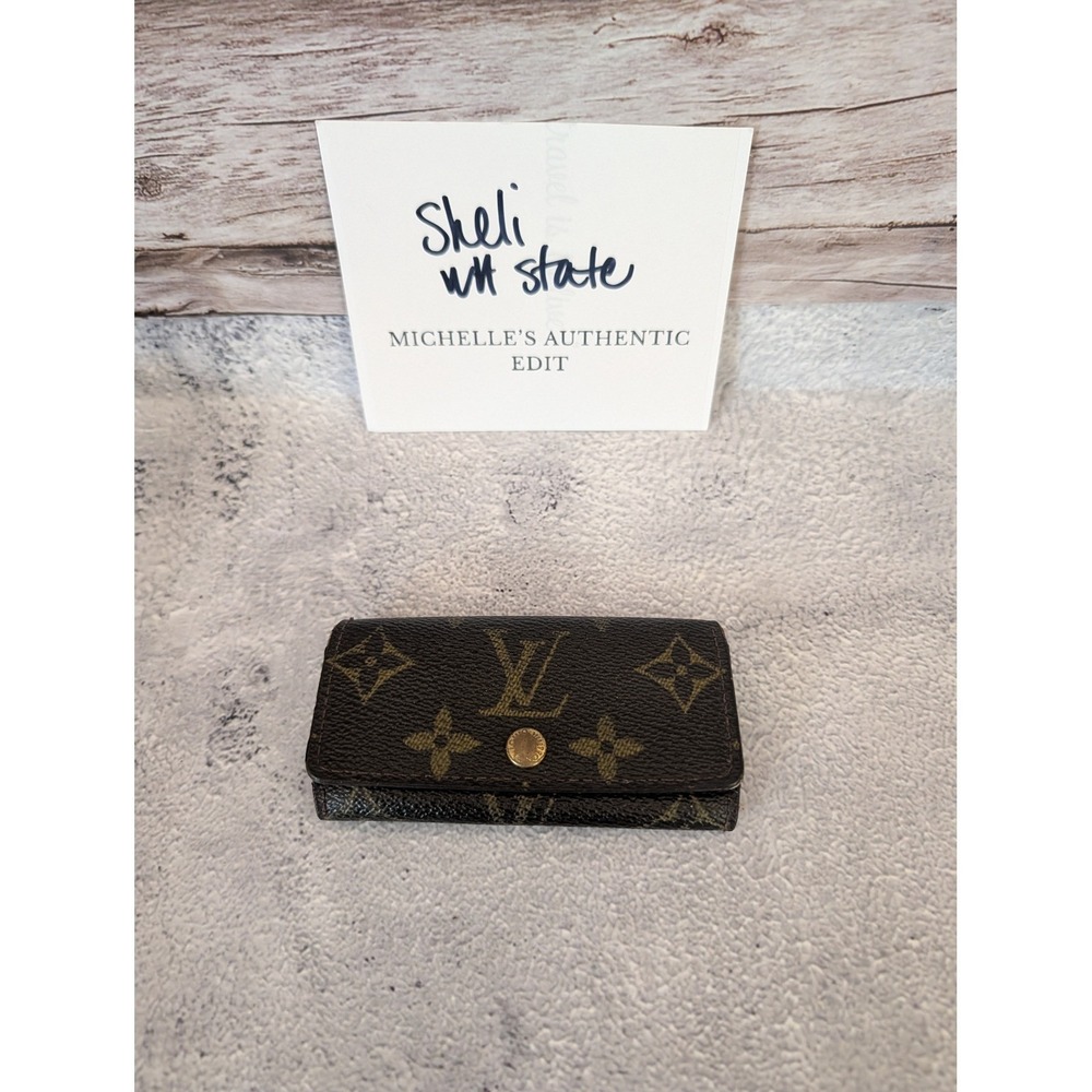 Louis Vuitton Monogram 4 Key Holder Case Cles Authentic